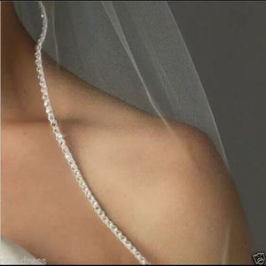 Single Tier White Wedding Veil